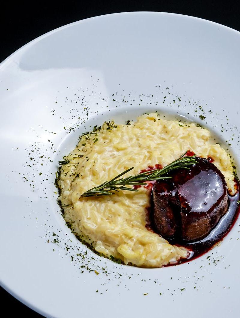 Barolo Risotto with Braised Beef