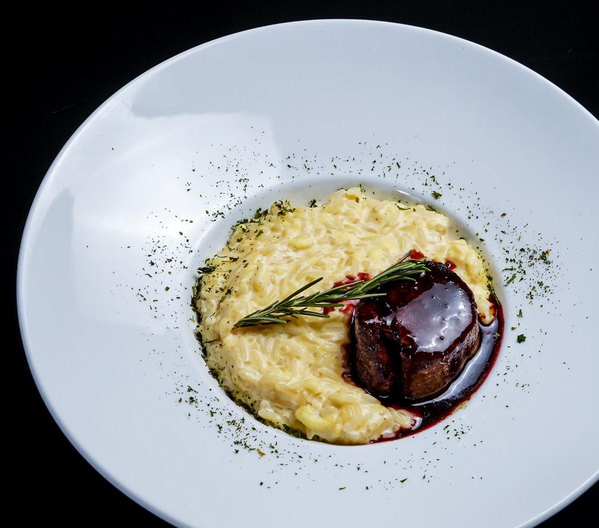 Barolo Risotto with Braised Beef