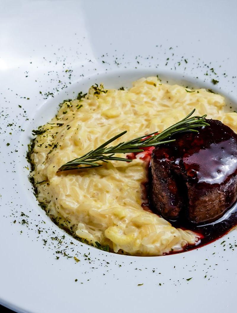 Barolo Risotto with Beef