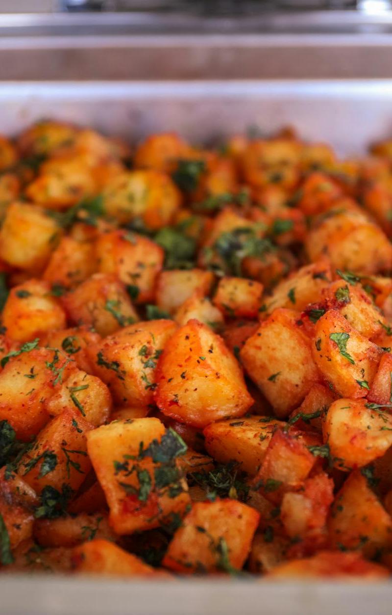 Crispy Spiced Potatoes With Garlic & Cilantro