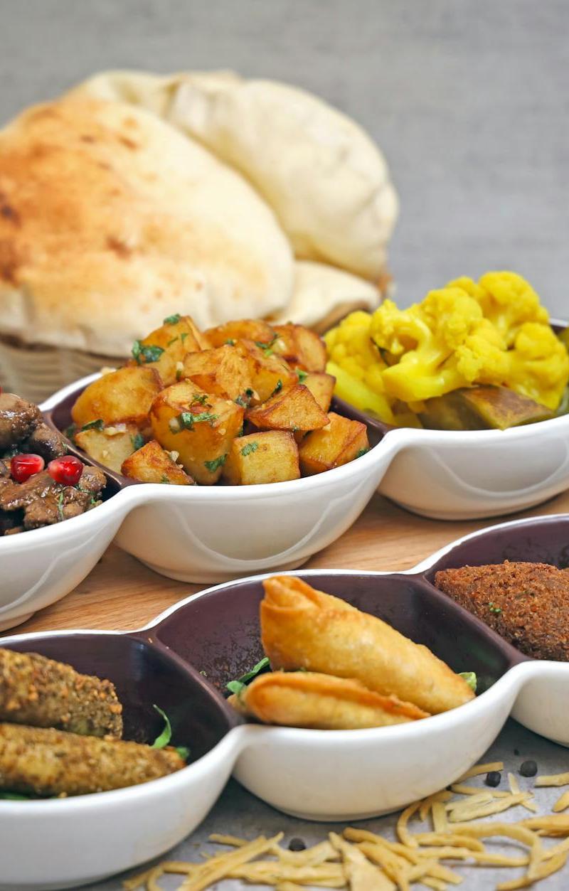 Crispy Batata Harra with Warm Pita & Sides