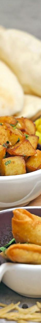 Crispy Batata Harra with Warm Pita & Sides