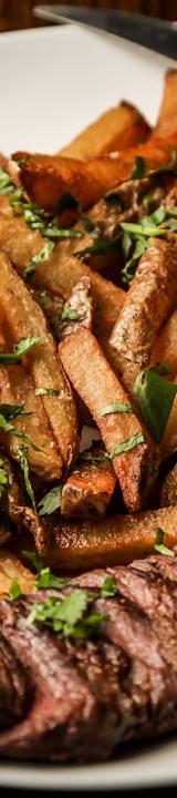 Pan-Seared Bavette with Shallot Butter & Fries