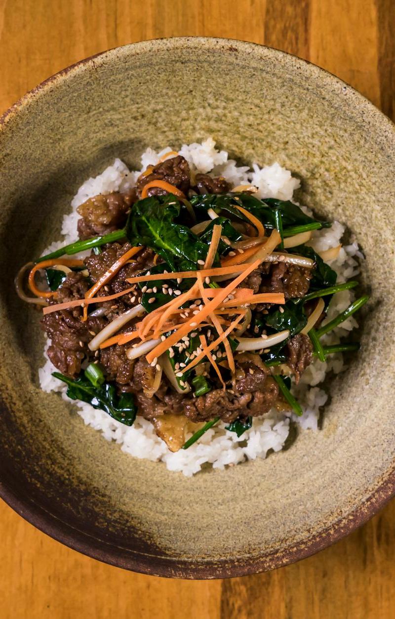 20-Min Beef Bibimbap with Crispy Egg