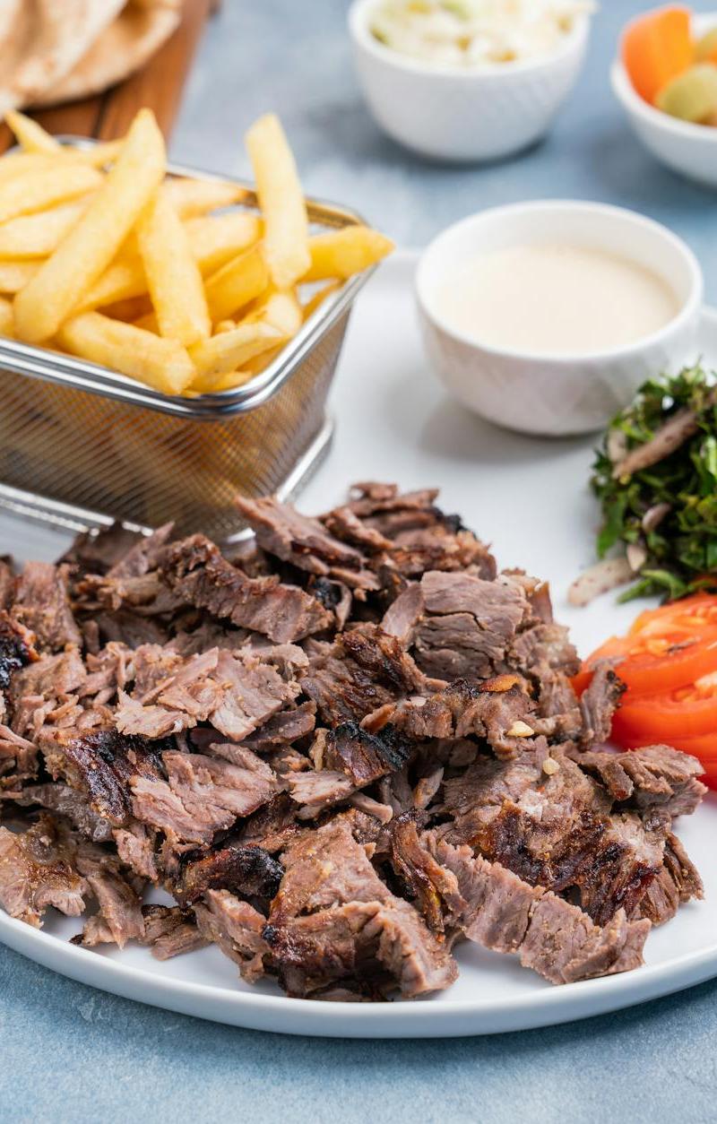 25-Min Beef Shawarma with Tahini & Fries