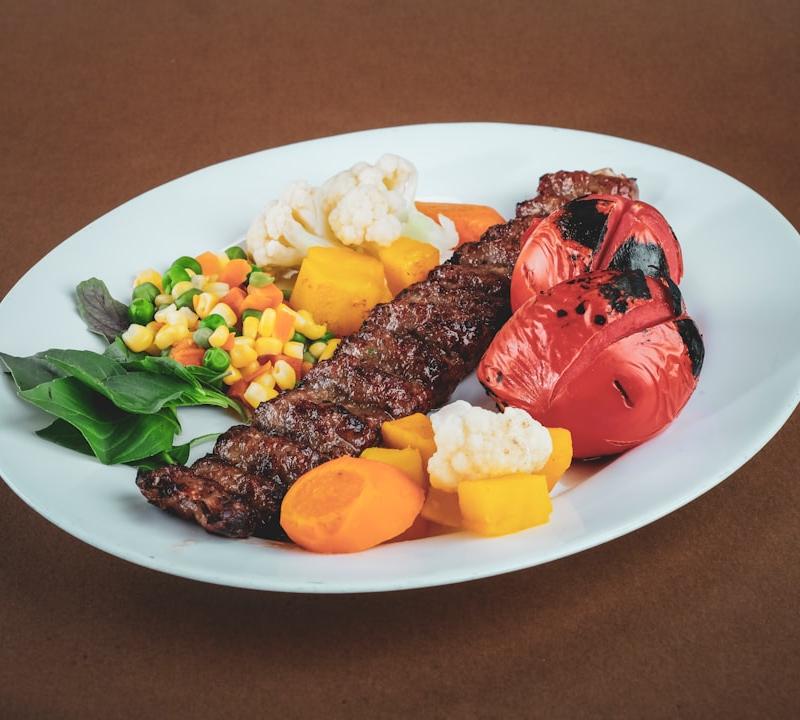 Beef Souvlaki with Grilled Vegetables