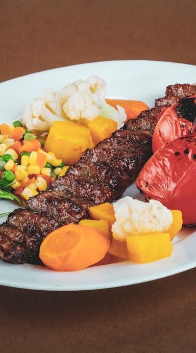 Beef Souvlaki with Grilled Vegetables