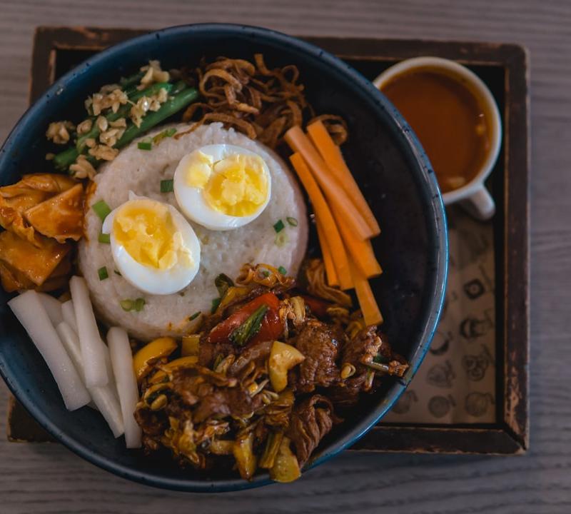 25-Min Bibimbap Bowl with Soft Egg & Miso Broth