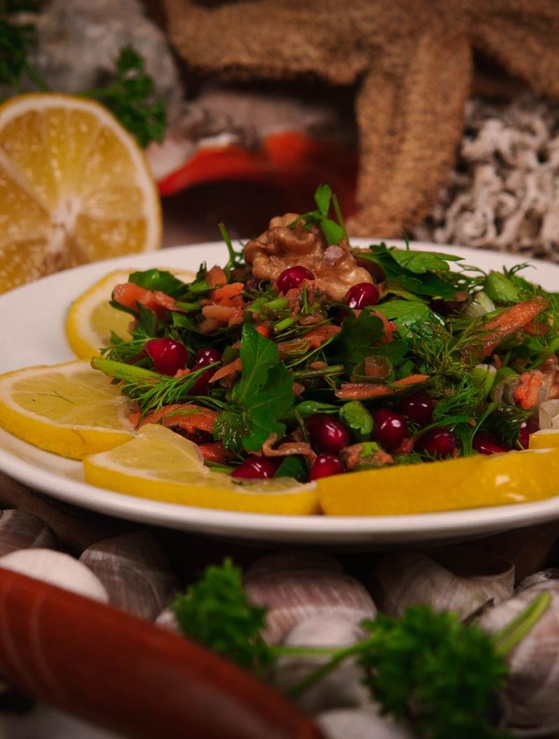 Biltong Salad with Lemon-Coriander Dressing