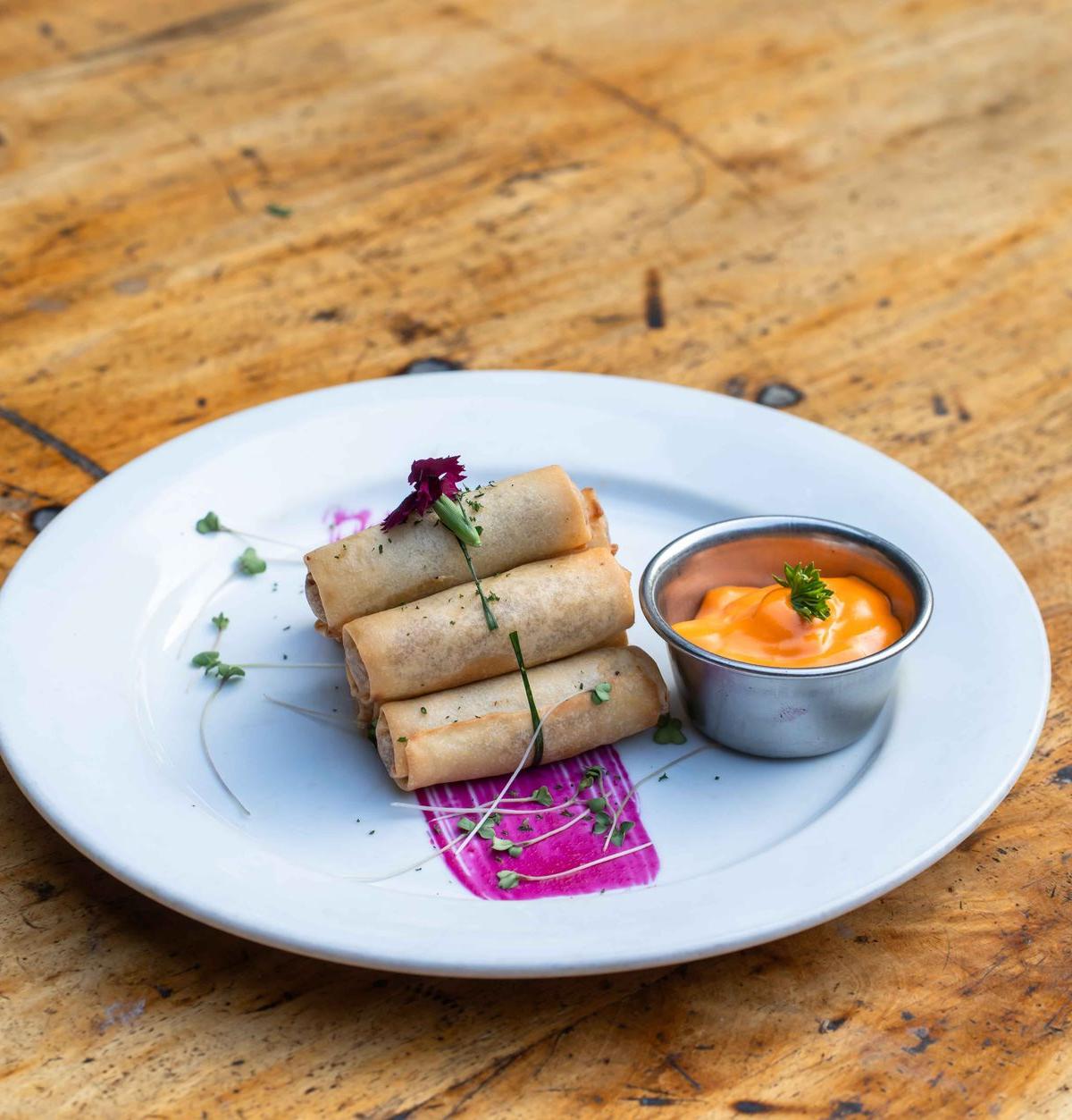 Crispy Boudin Egg Rolls with Creole Mayo