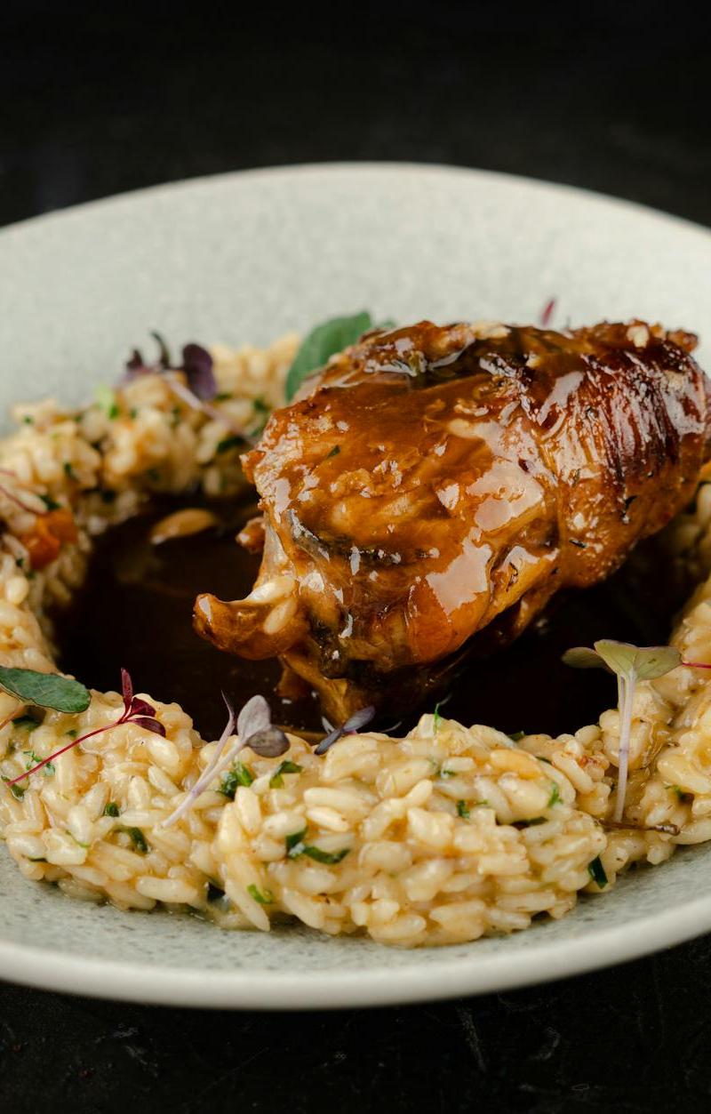 30-Min Braised Beef Shank & Risotto