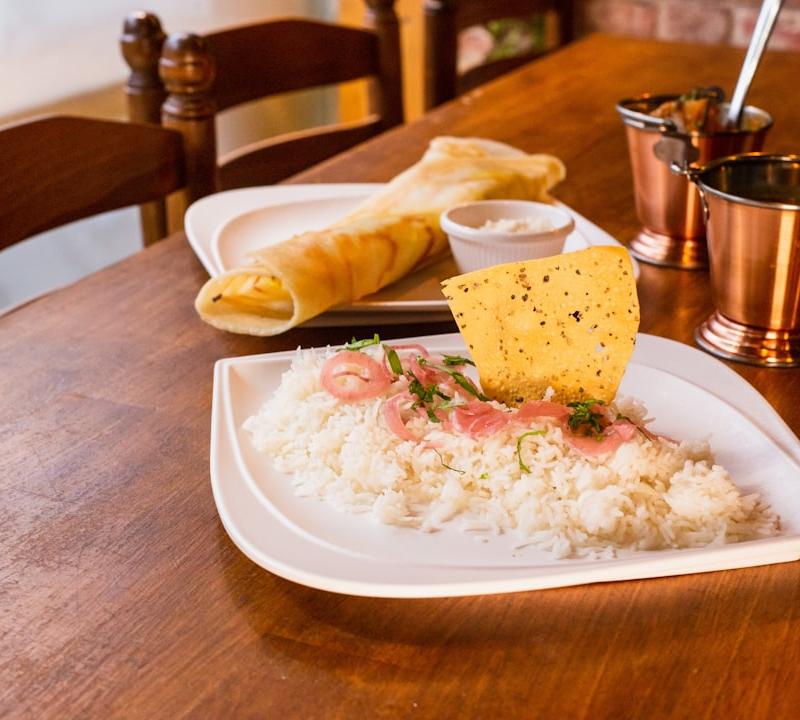 Brazilian Tapioca Crepe with Cheese and Jam
