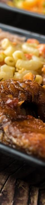 Brown Stew Chicken with Rice & Peas