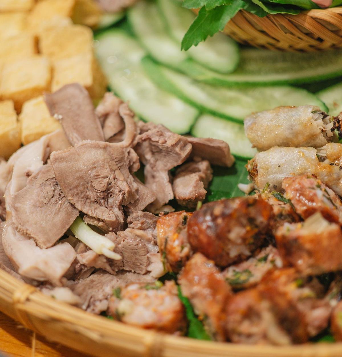 Vietnamese Tofu and Noodles with Shrimp Paste