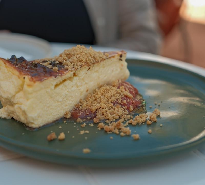 10-Min Burnt Basque Cheesecake with Fruit