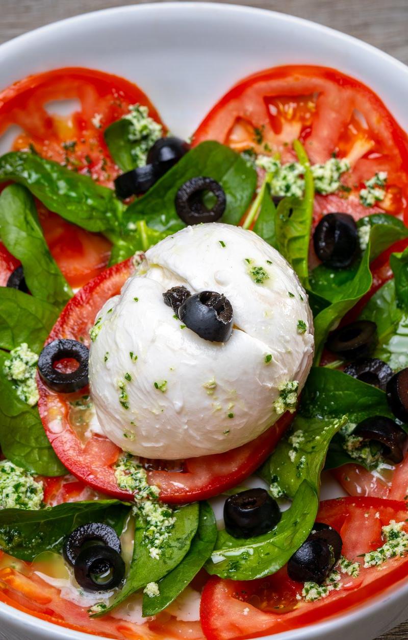 Burrata Caprese with Crispy Bread