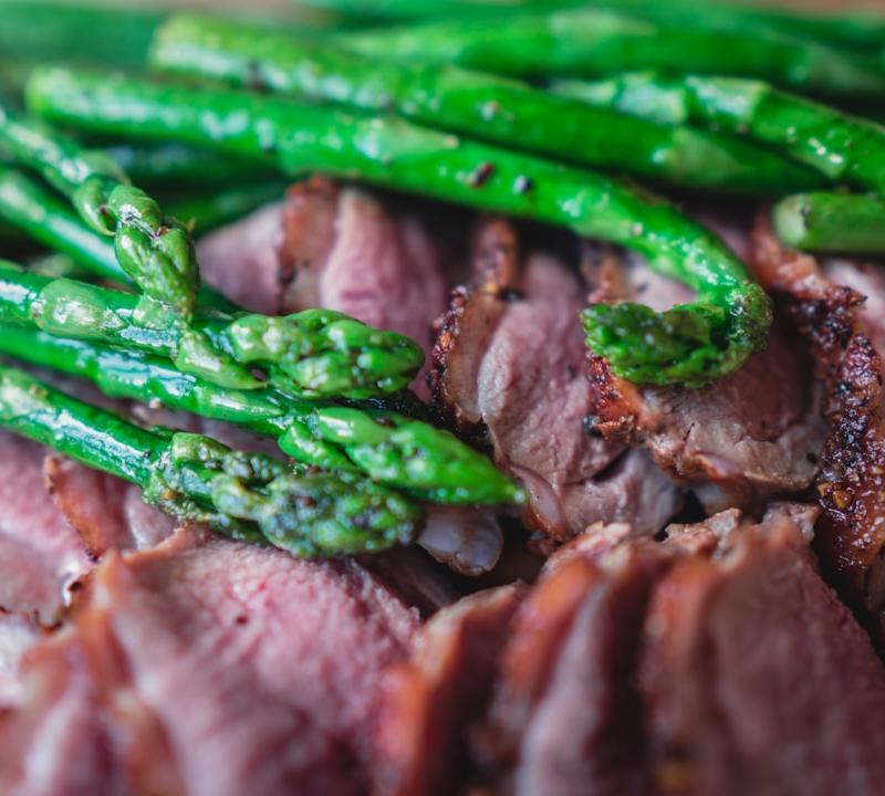 Cajun Smoked Duck with Roasted Asparagus
