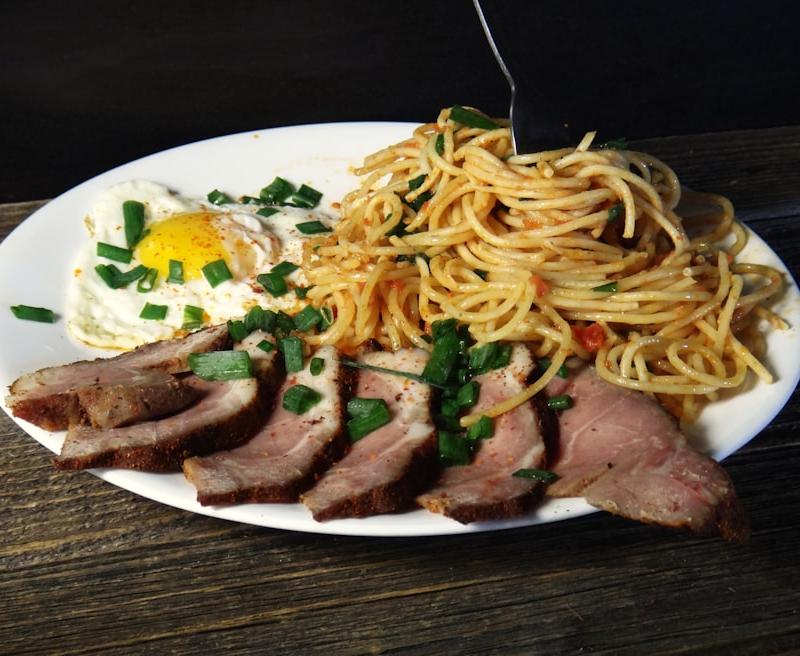 Cajun Smoked Duck & Crispy Egg Pasta