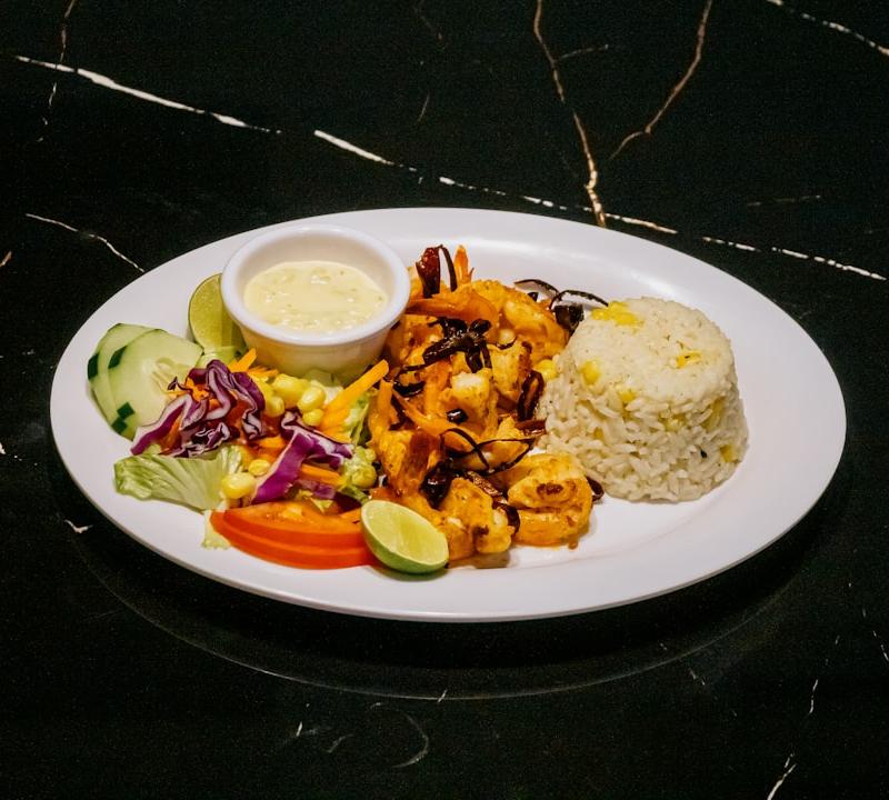 Caribbean Curry Shrimp with Coconut Rice