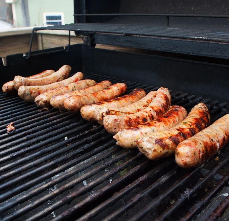 Charred Bratwurst & Onions