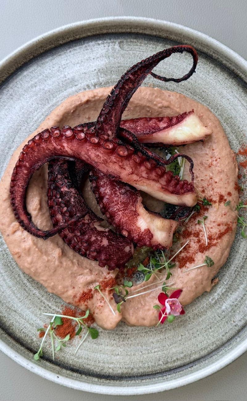 Charred Octopus with Bean Puree