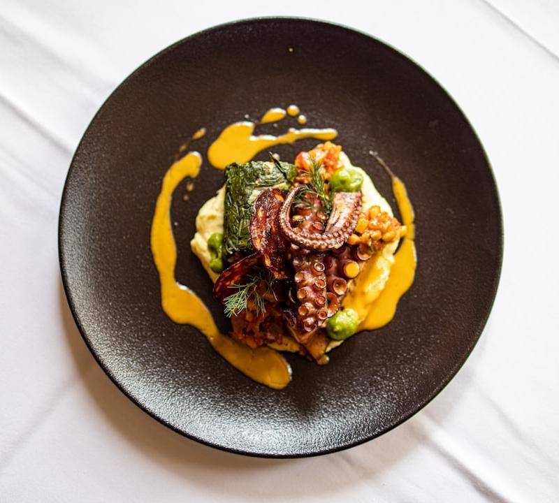 Charred Octopus with Lemon & Fava