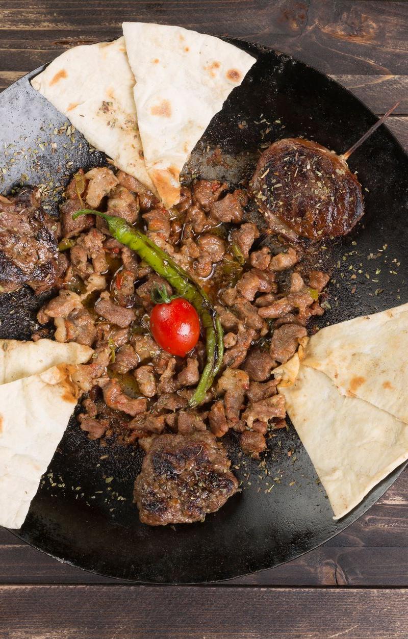 Charred Syrian Lamb Kebab with Grilled Veg