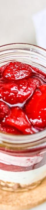 15-Minute Cheesecake Jars with Strawberry Compote