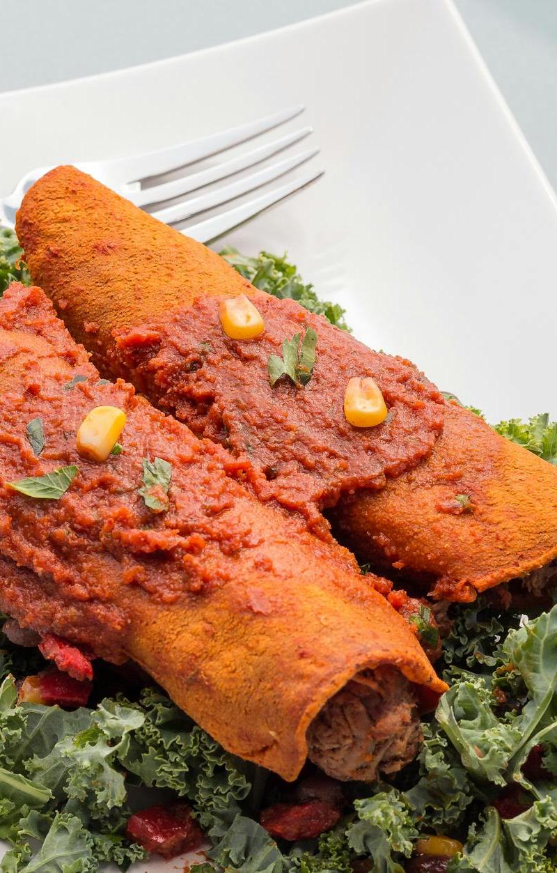 20-Min Cheesy Chicken Enchiladas & Kale