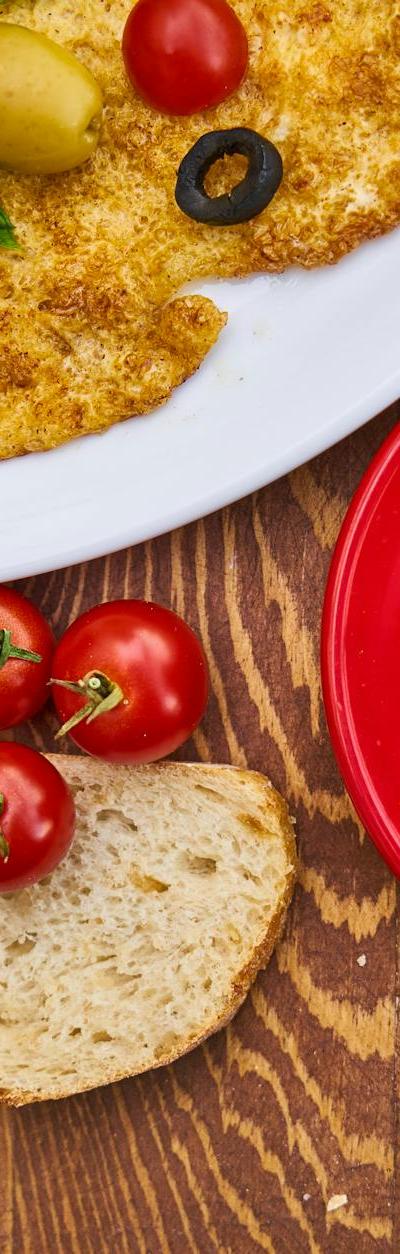 Cheesy Herb Omelette with Olive Bread