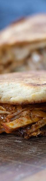 Cheesy Pulled Pork Arepas