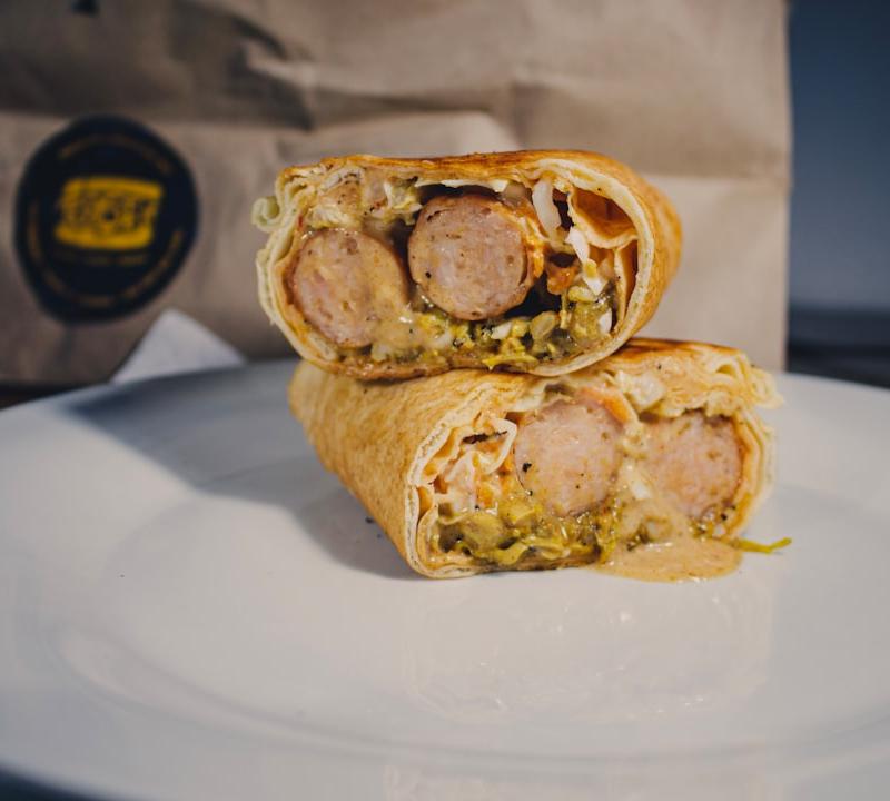 Cheesy Sausage Wrap with Jalapeño