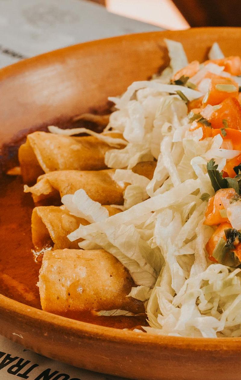 Cheesy Tomato Entomatadas with Crispy Cabbage
