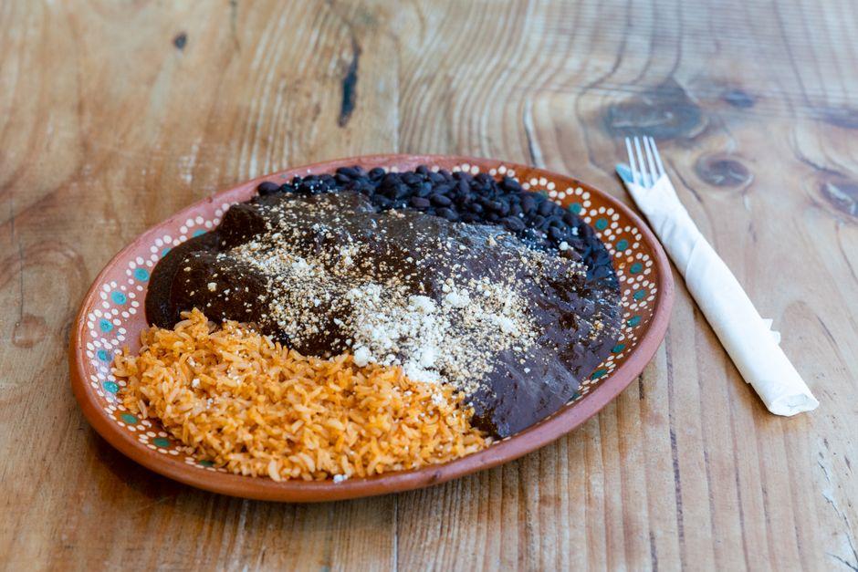 20-Minute Chicken Enchiladas with Mole