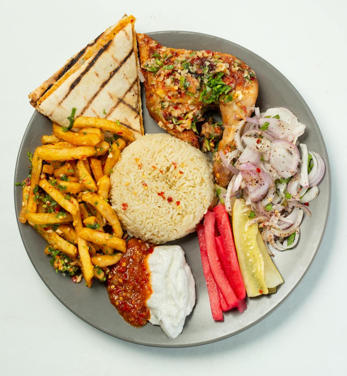25-Min Chicken Mandi with Crispy Rice & Sides