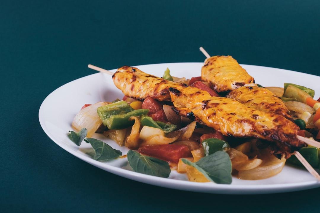20-Min Chicken Satay with Crispy Veg