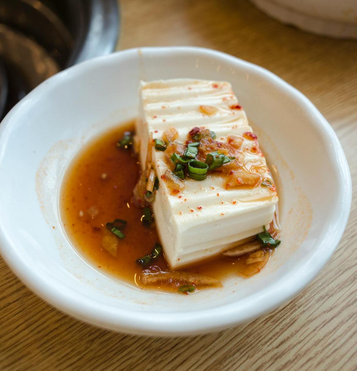 Chilled Silken Tofu with Crispy Toppings