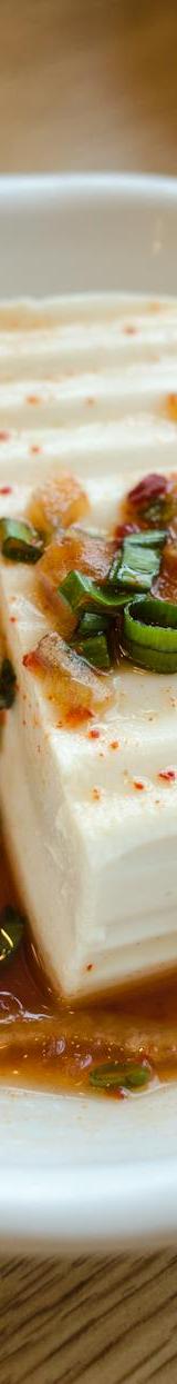 Chilled Silken Tofu with Crispy Toppings