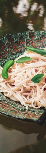 Chilled Somen with Ginger & Snap Peas