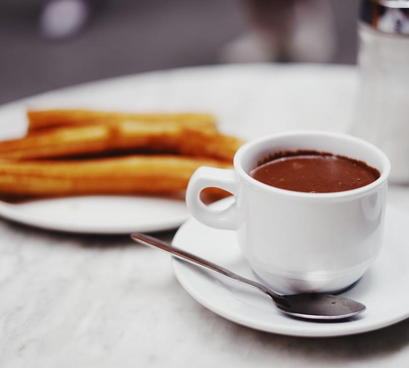 Cinnamon Churro Bites with Hot Chocolate