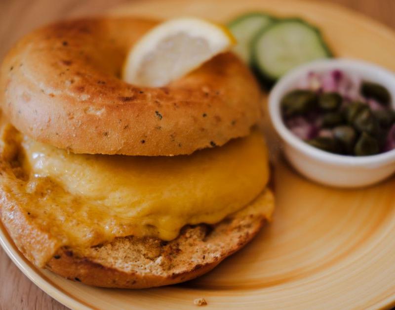 Toasted Cinnamon Raisin Bagel with Cream Cheese