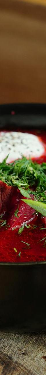 Clear Beet Soup with Rye Bread & Salad