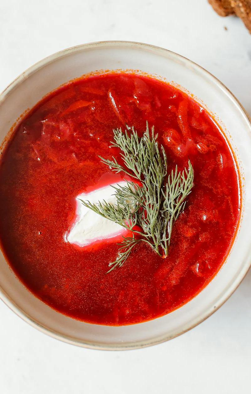 Clear Beet Soup with Rye Bread