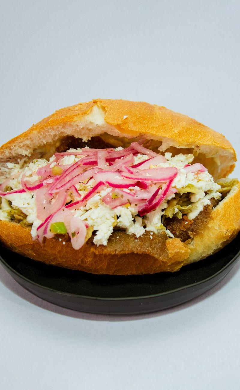 20-Min Cochinita Torta with Pickled Onions