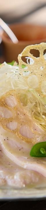 Cold Somen with Chicken & Crispy Lotus