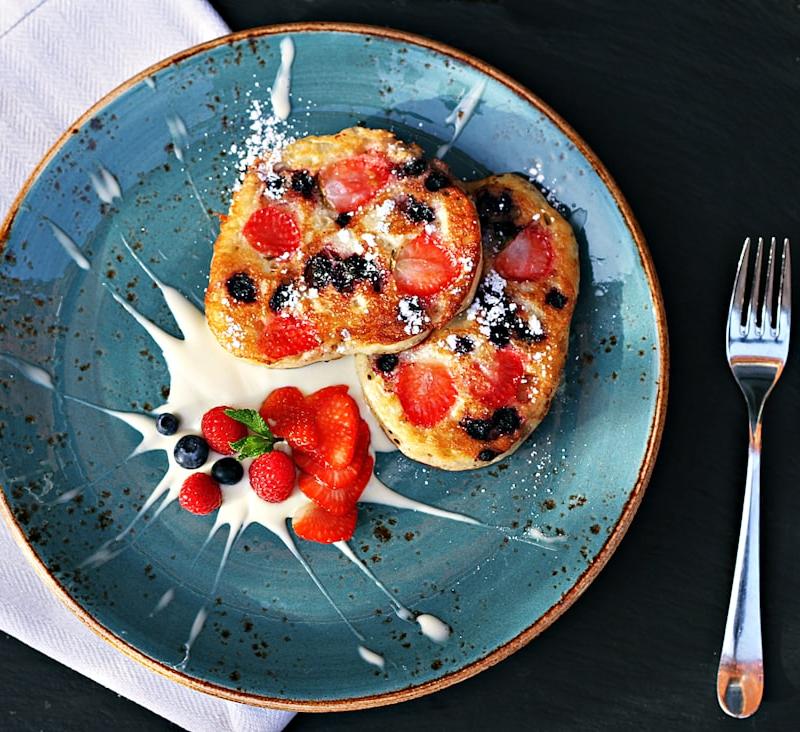 Cream Cheese Stuffed French Toast with Berries