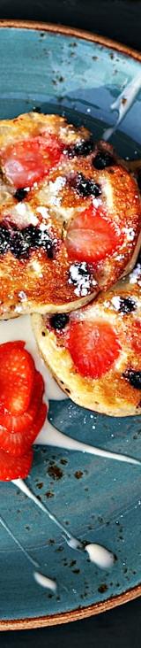 Cream Cheese Stuffed French Toast with Berries