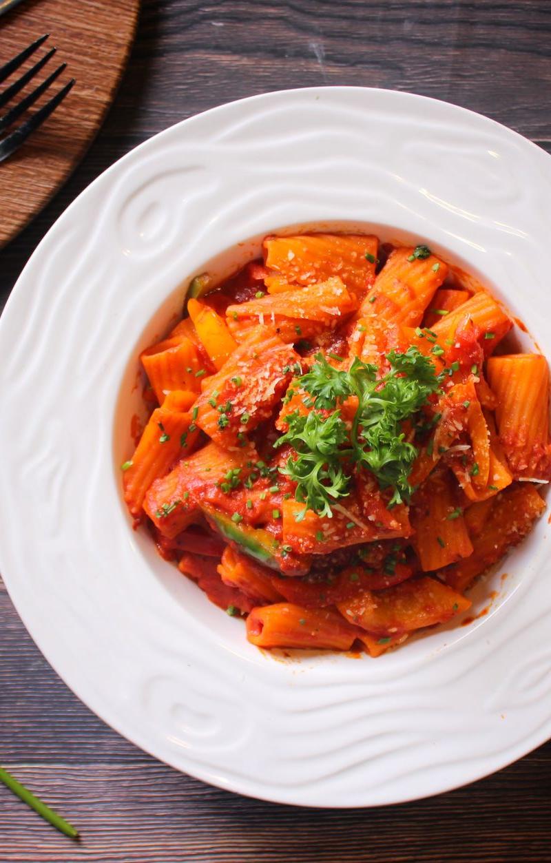Creamy Beef Rigatoni