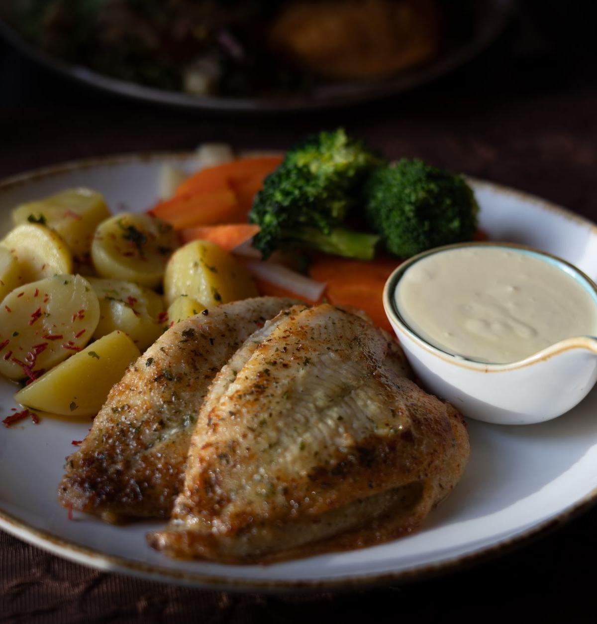 Creamy Chicken Suprême with Roasted Vegetables