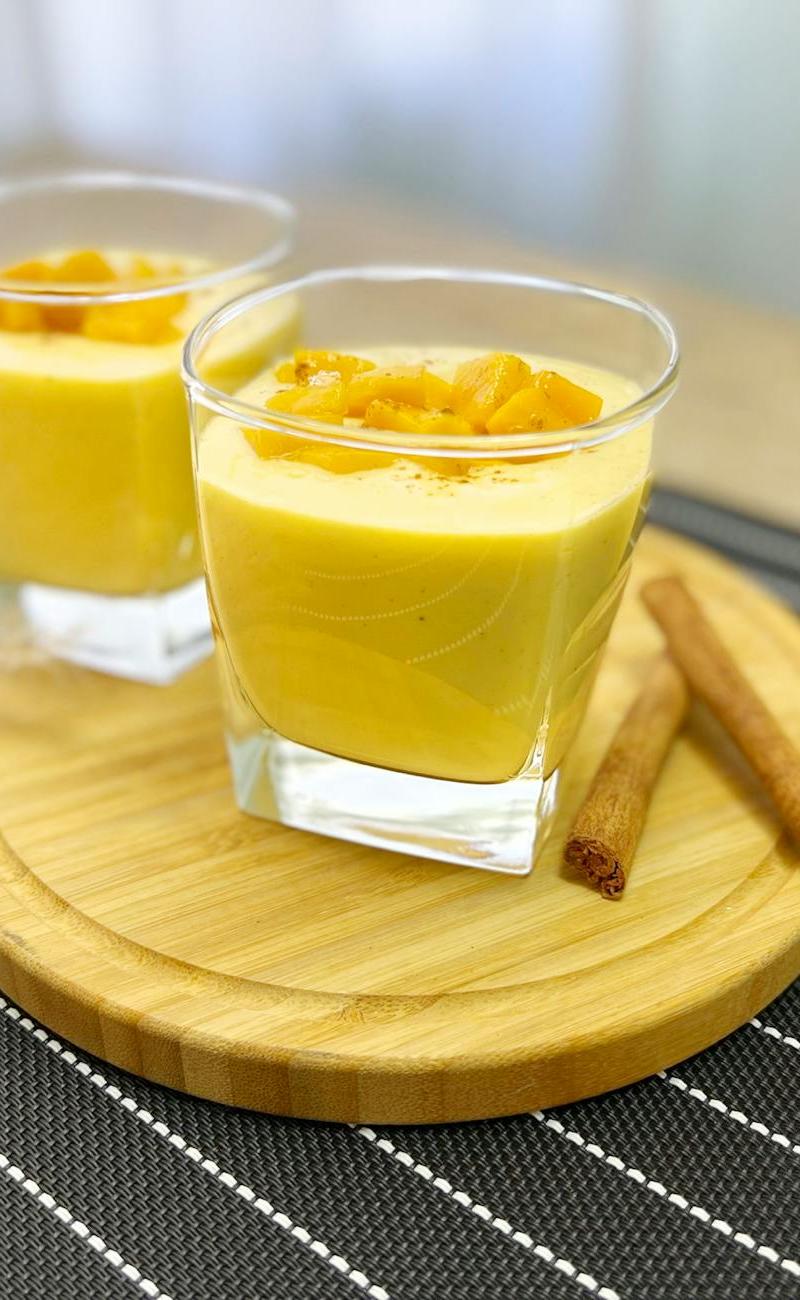 Creamy Mango Lassi with Cinnamon